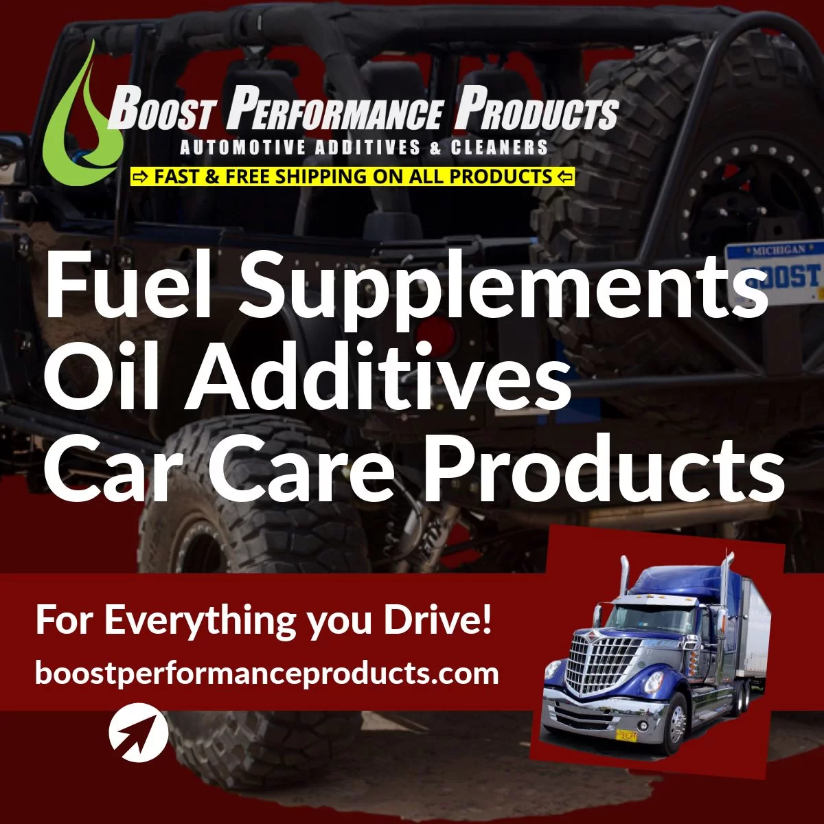 Fuel Supplements, Oil Additives, Car Care Products - Boost Performance Products